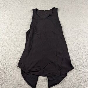 Lululemon Tank Top Womens 6 Loose Fit Back Cut Out Stripe Black